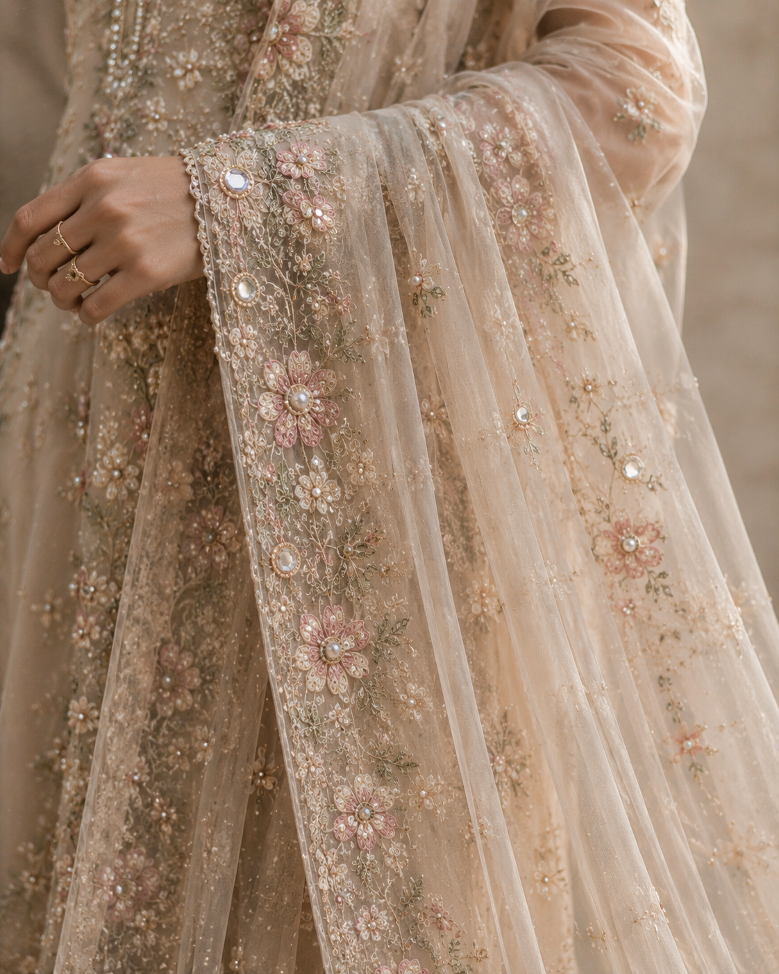Bridal champagne outfit