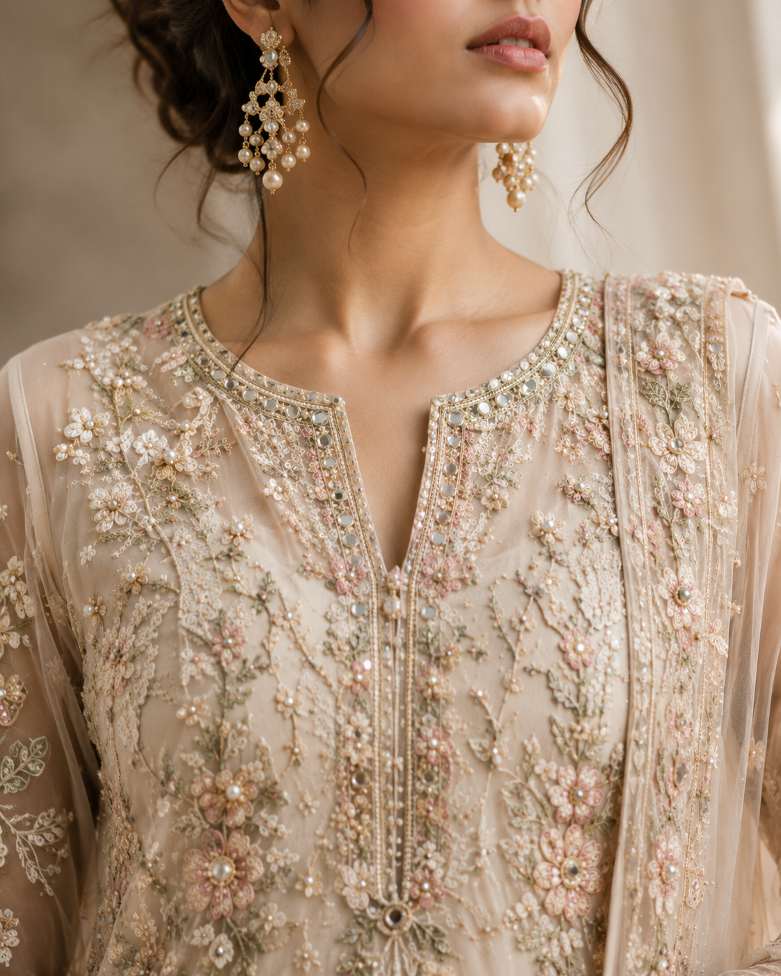Bridal champagne outfit